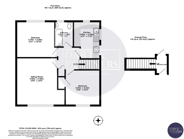 Floor Plan Image for 2 Bedroom Apartment for Sale in Churchill Avenue, Dawlish