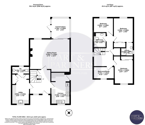 Floor Plan for 4 Bedroom Detached House for Sale in Elm Court, Starcross, EX6, 8EN - Guide Price &pound350,000