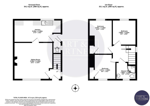 Floor Plan Image for 3 Bedroom Semi-Detached House for Sale in Third Avenue, Dawlish