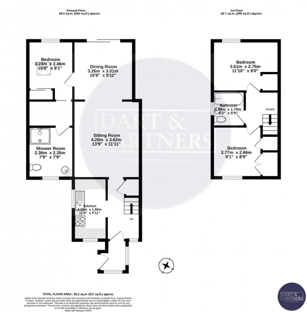 Floor Plan Image for 3 Bedroom Semi-Detached House for Sale in Firbank Road, Dawlish