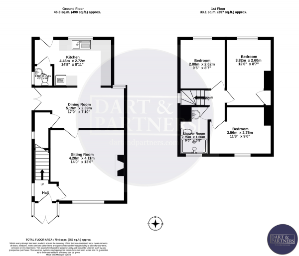 Floor Plan Image for 3 Bedroom Semi-Detached House for Sale in Third Avenue, Dawlish