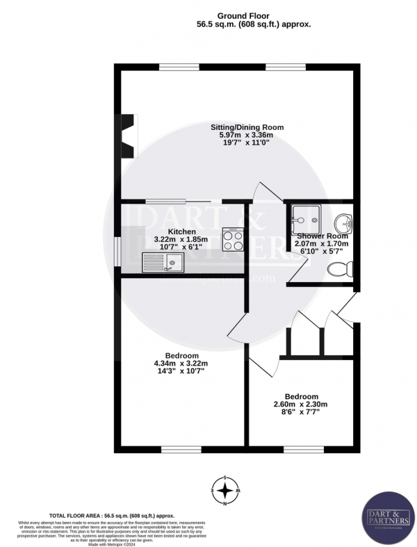 Floor Plan Image for 2 Bedroom Ground Flat for Sale in Alexandra Road, Dawlish