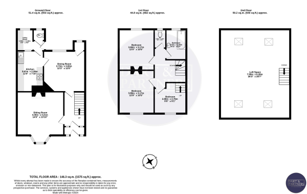 Floor Plan Image for 3 Bedroom Semi-Detached House for Sale in Orchard Gardens, Dawlish