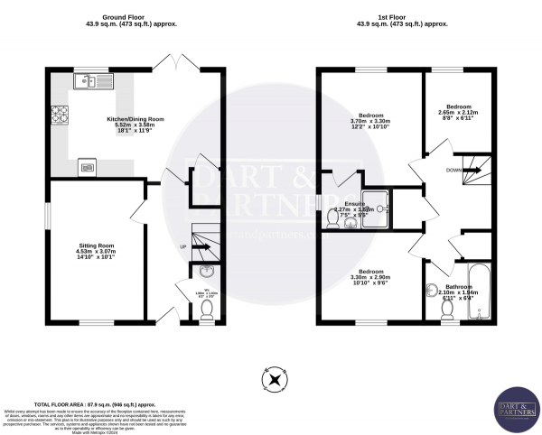 Floor Plan Image for 3 Bedroom Detached House for Sale in Juniper Drive, Dawlish