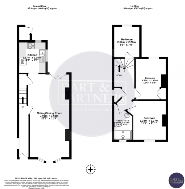 Floor Plan Image for 3 Bedroom Semi-Detached House for Sale in High Street, Dawlish