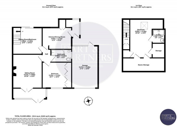 Floor Plan Image for 2 Bedroom Semi-Detached Bungalow for Sale in Lower Drive, Dawlish