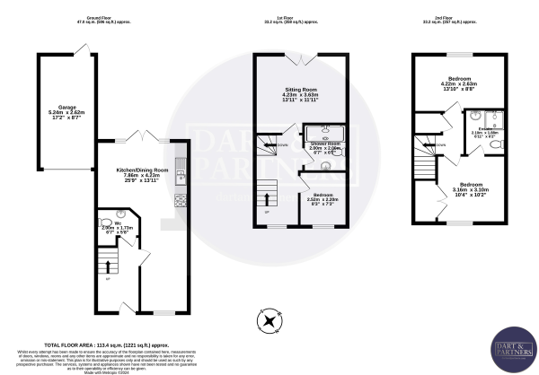 Floor Plan Image for 3 Bedroom Semi-Detached House for Sale in Carhaix Way, Dawlish