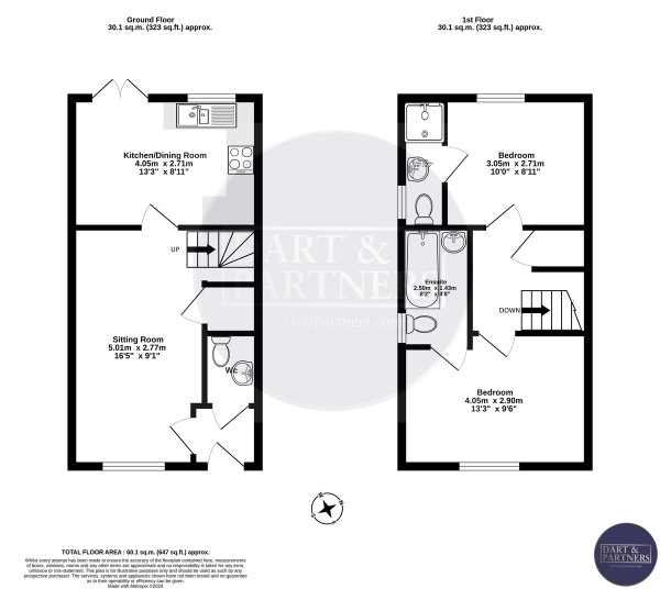 Floor Plan Image for 2 Bedroom Terraced House for Sale in Juniper Drive, Dawlish