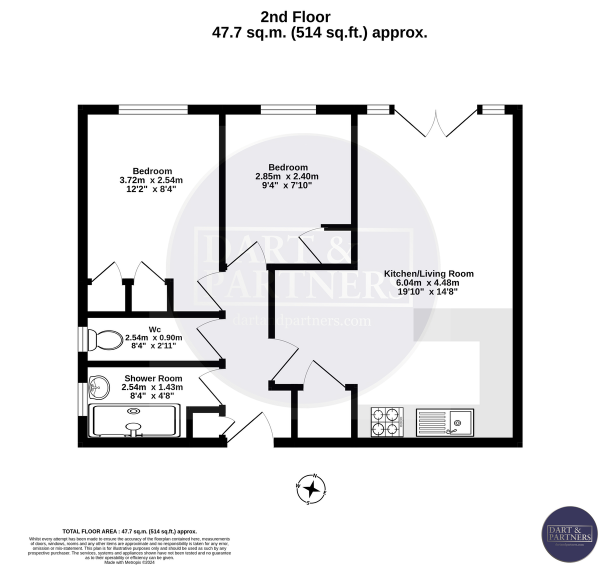 Floor Plan Image for 2 Bedroom Apartment for Sale in Devondale Court, Dawlish Warren