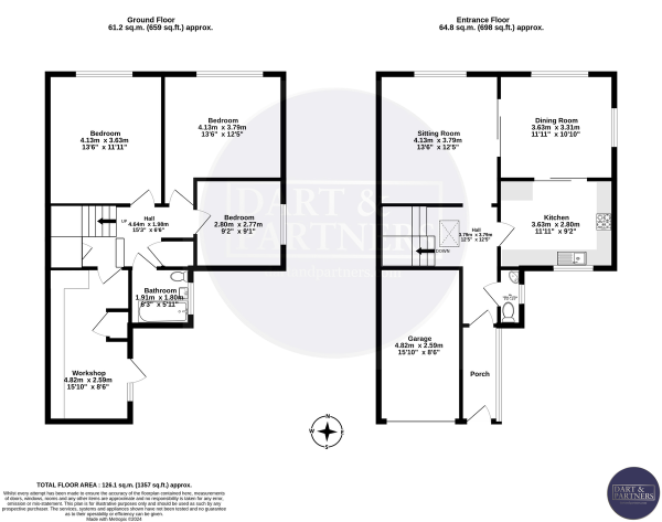 Floor Plan Image for 3 Bedroom Semi-Detached House for Sale in Penfield Gardens, Dawlish