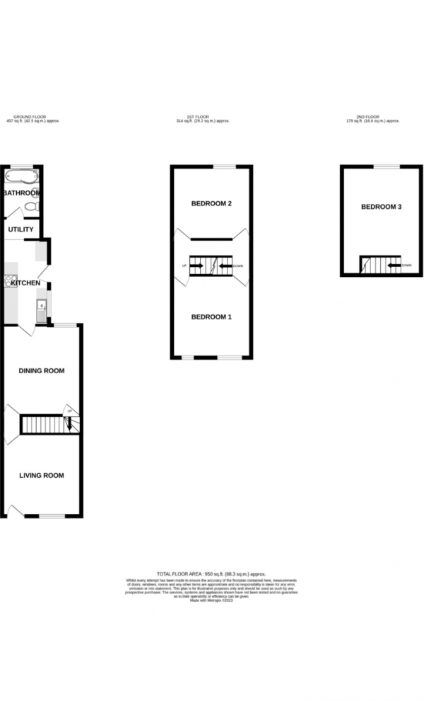 Floor Plan Image for 3 Bedroom End of Terrace House for Sale in Monks Road, Stoke, Coventry