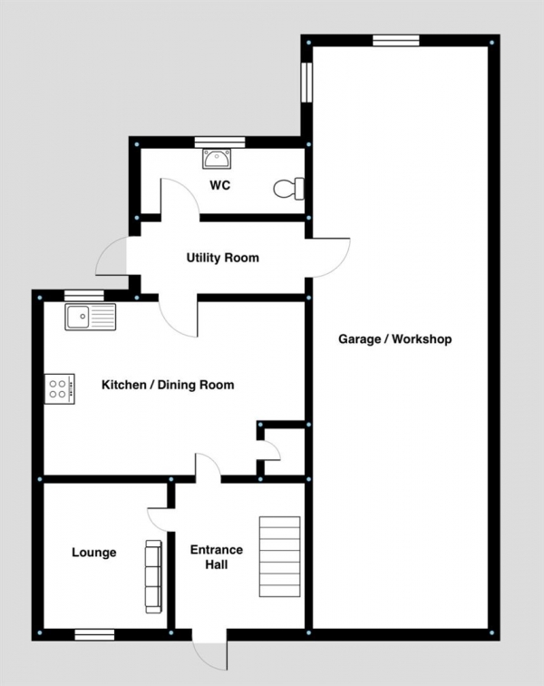 Floor Plan Image for 3 Bedroom Property for Sale in Higher Road, Longridge