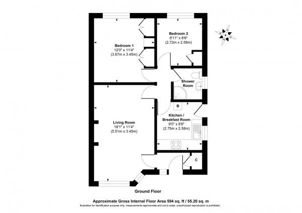 Floor Plan Image for 2 Bedroom Bungalow for Sale in Springdale Road, Langho, Blackburn