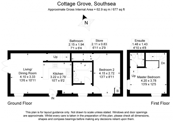 Floor Plan for 2 Bedroom Apartment for Sale in Cottage Grove, Southsea, PO5, 1EH - Offers in Excess of &pound190,000