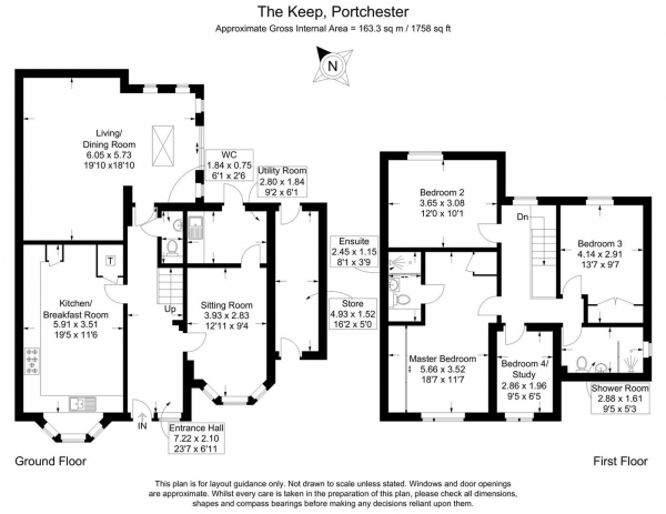 Floor Plan for 4 Bedroom Detached House for Sale in The Keep, Fareham, PO16, 9PR - OIRO &pound515,000