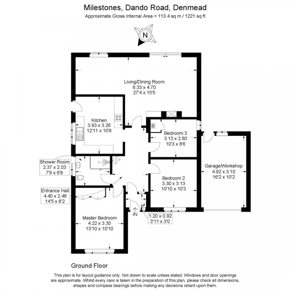 Floor Plan Image for 3 Bedroom Detached Bungalow for Sale in Dando Road, Denmead, Waterlooville