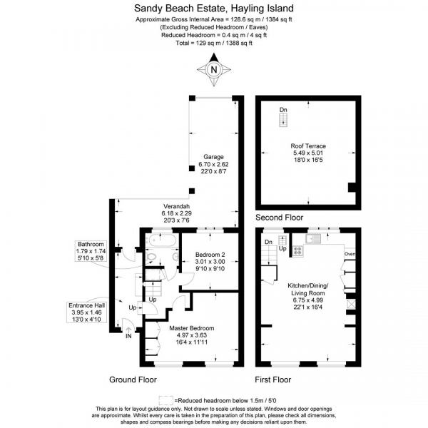 Floor Plan for 2 Bedroom Detached House for Sale in Sandy Beach Estate, Hayling Island, PO11, 9RG - Offers in Excess of &pound375,000