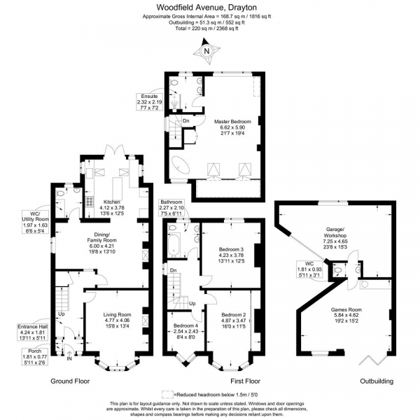 Floor Plan Image for 4 Bedroom Semi-Detached House for Sale in Woodfield Avenue, Portsmouth