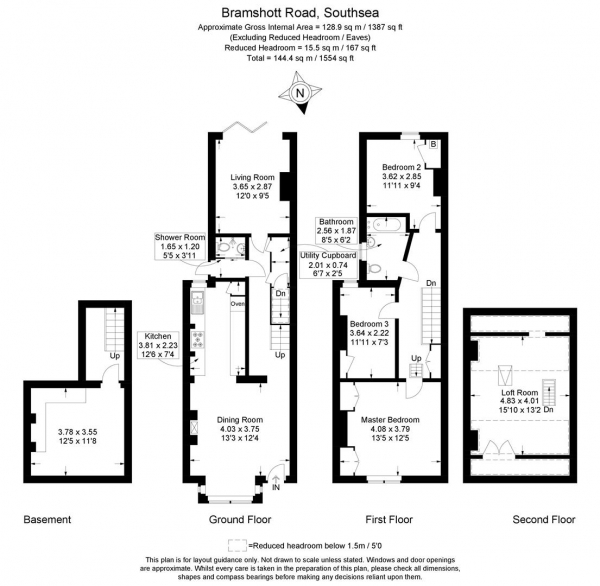 Floor Plan Image for 3 Bedroom Terraced House for Sale in Bramshott Road, Southsea