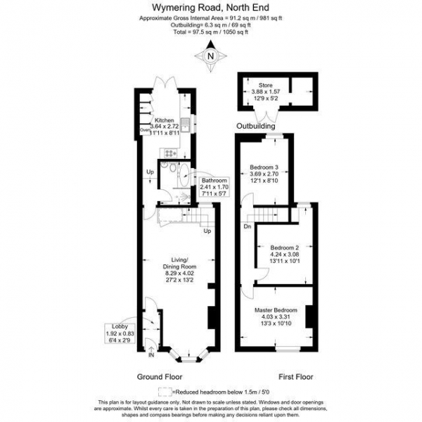 Floor Plan for 3 Bedroom Terraced House for Sale in Wymering Road, Portsmouth, PO2, 7HX - Offers in Excess of &pound270,000