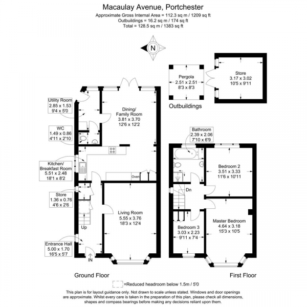 Floor Plan for 3 Bedroom Semi-Detached House for Sale in Macaulay Avenue, Portsmouth, PO6, 4NZ - OIRO &pound350,000