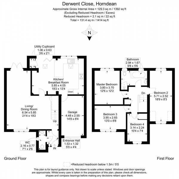 Floor Plan Image for 4 Bedroom Detached House for Sale in Derwent Close, Clanfield