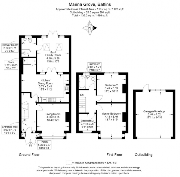 Floor Plan Image for 3 Bedroom Terraced House for Sale in Marina Grove, Portsmouth