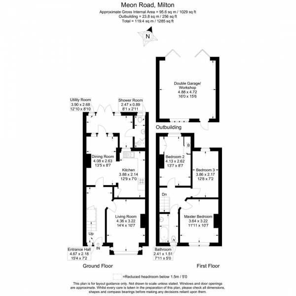 Floor Plan Image for 3 Bedroom Terraced House for Sale in Meon Road, Southsea