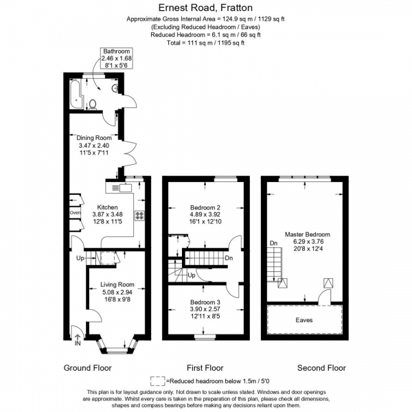 Floor Plan for 3 Bedroom Terraced House for Sale in Ernest Road, Portsmouth, PO1, 5RB - Offers in Excess of &pound260,000