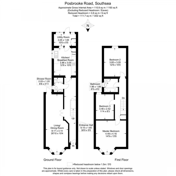 Floor Plan Image for 3 Bedroom Terraced House for Sale in Posbrooke Road, Southsea