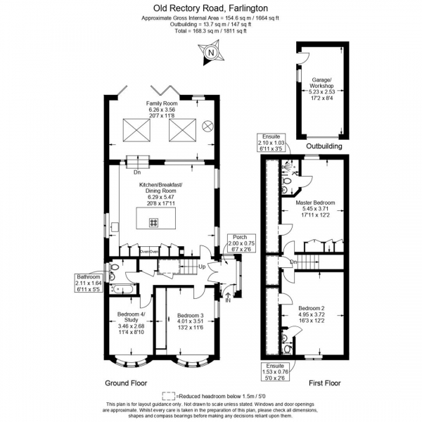 Floor Plan for 4 Bedroom Detached Bungalow for Sale in Old Rectory Road, Portsmouth, PO6, 1AH - OIRO &pound525,000