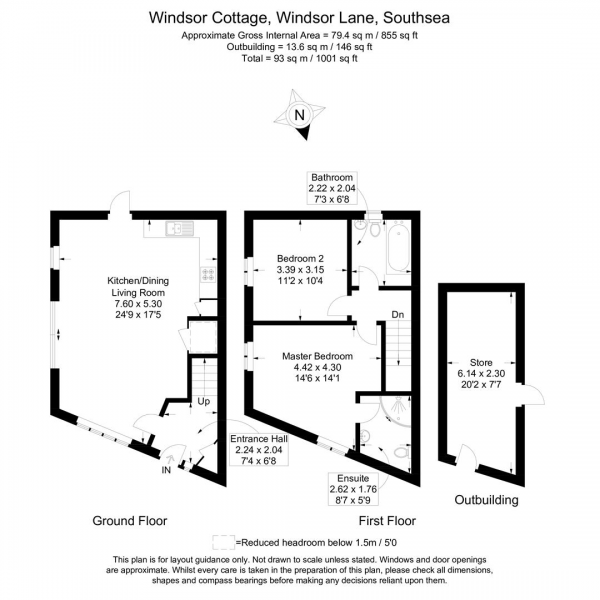 Floor Plan Image for 2 Bedroom Detached House for Sale in Windsor Lane, Southsea