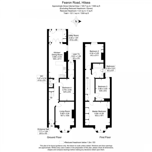 Floor Plan Image for 3 Bedroom Terraced House for Sale in Fearon Road, Portsmouth