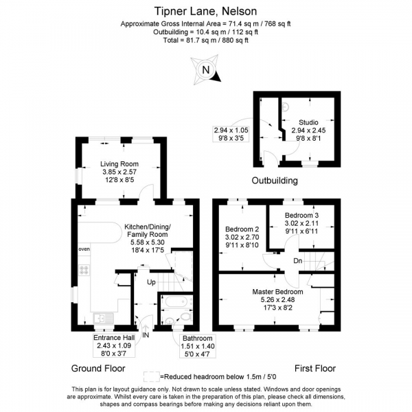 Floor Plan Image for 3 Bedroom End of Terrace House for Sale in Tipner Lane, Portsmouth