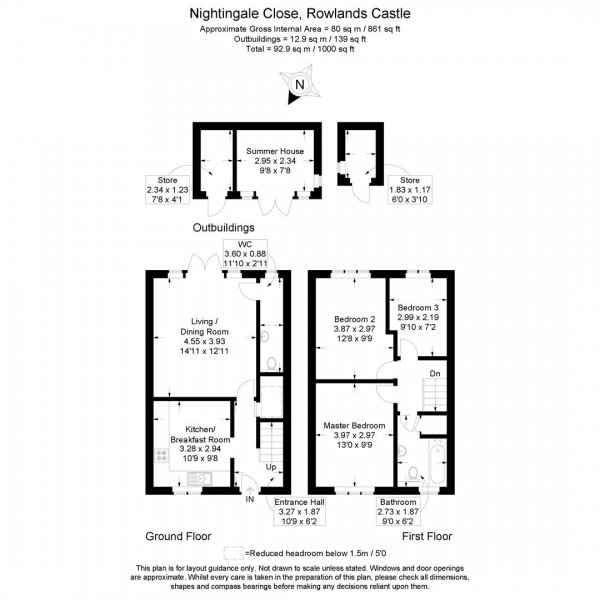 Floor Plan Image for 3 Bedroom Semi-Detached House for Sale in Nightingale Close, Rowland's Castle