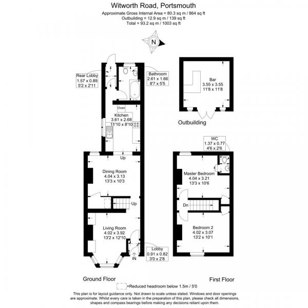 Floor Plan Image for 2 Bedroom Terraced House for Sale in Whitworth Road, Portsmouth