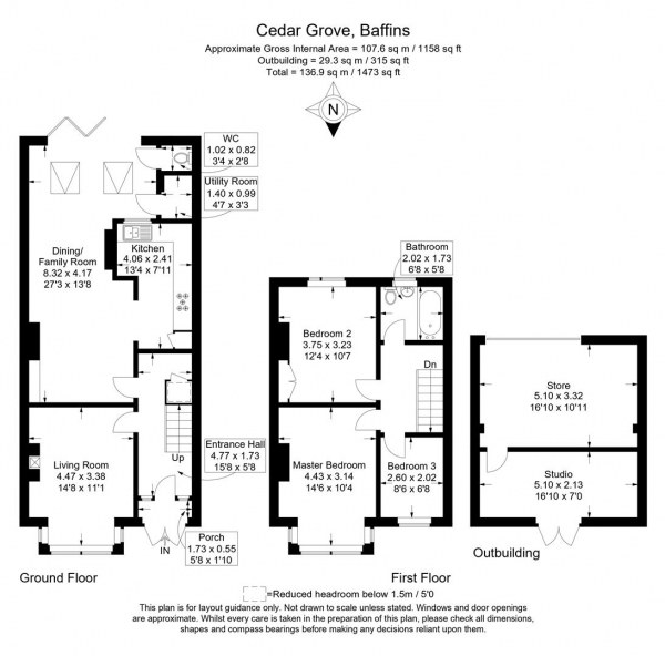 Floor Plan Image for 3 Bedroom Terraced House for Sale in Cedar Grove, Portsmouth