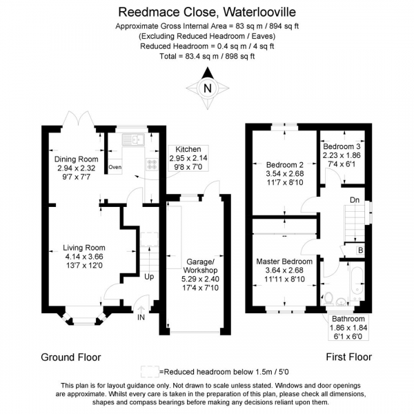 Floor Plan Image for 3 Bedroom Link Detached House for Sale in Reedmace Close, Waterlooville