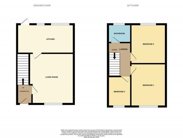 Floor Plan Image for 3 Bedroom End of Terrace House for Sale in Somerville Road, Worcester, WR4