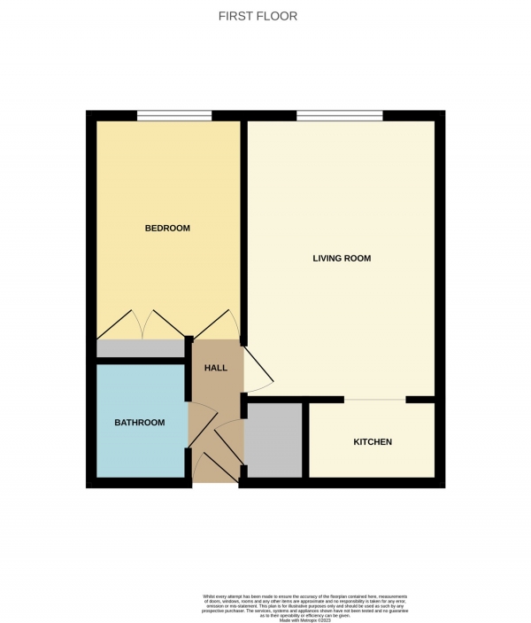 Floor Plan for 1 Bedroom Retirement Property for Sale in St Georges Lane North, Worcester, WR1, WR1, 1RG -  &pound72,000
