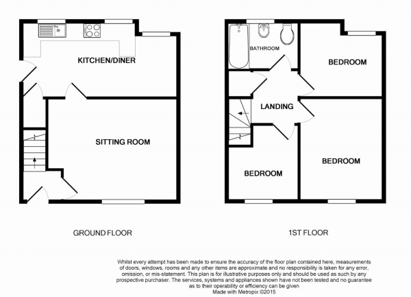 Floor Plan Image for 3 Bedroom Semi-Detached House to Rent in Ransome Avenue, Worcester, WR5