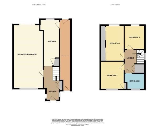 Floor Plan Image for 3 Bedroom Semi-Detached House for Sale in St Annes Road, Claines, Worcester, WR3