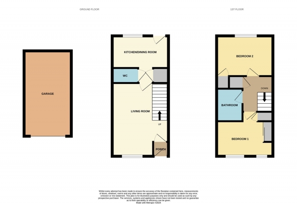 Floor Plan Image for 2 Bedroom Terraced House for Sale in Hipkiss Gardens, Droitwich, WR9