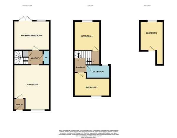 Floor Plan Image for 3 Bedroom Terraced House for Sale in Broomhall, Worcester, WR5