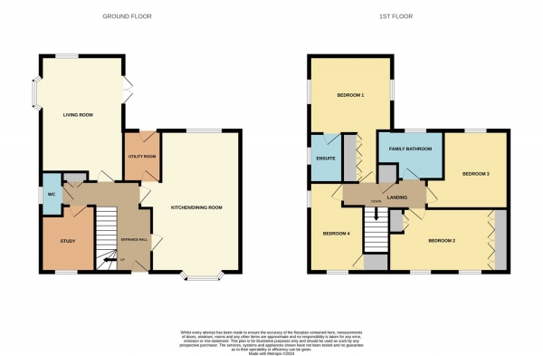 Floor Plan for 4 Bedroom Detached House for Sale in Chalmers Close, Worcester, WR5, WR5, 1SX -  &pound450,000