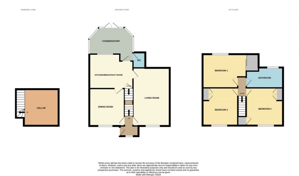 Floor Plan Image for 3 Bedroom Terraced House for Sale in Waverley Street, Worcester, WR5