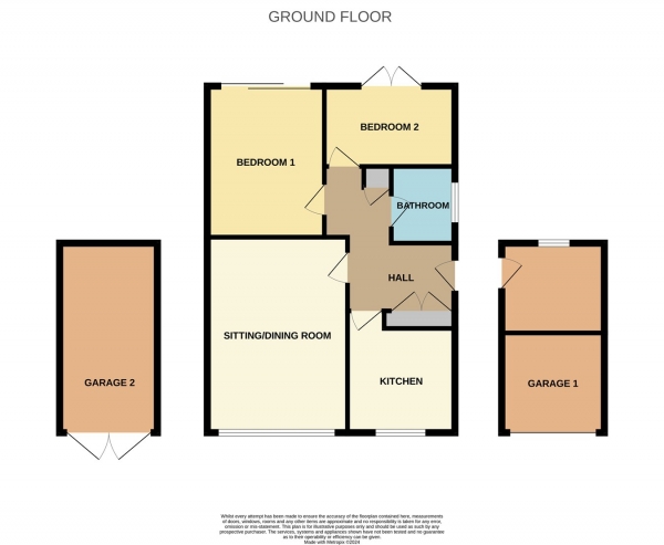 Floor Plan Image for 2 Bedroom Detached Bungalow for Sale in Ferndale Close, Claines, Worcester, WR3