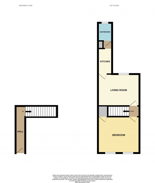 Floor Plan Image for 1 Bedroom Maisonette to Rent in Flag Meadow Walk, Barbourne, Worcester, WR1