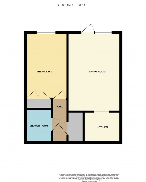 Floor Plan Image for 1 Bedroom Retirement Property for Sale in St Georges Lane North, Barbourne, Worcester, WR1