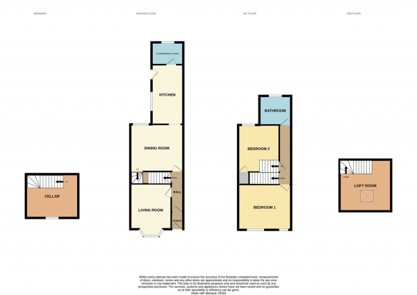 Floor Plan Image for 2 Bedroom Terraced House to Rent in Nelson Road, St. Johns, Worcester, WR2